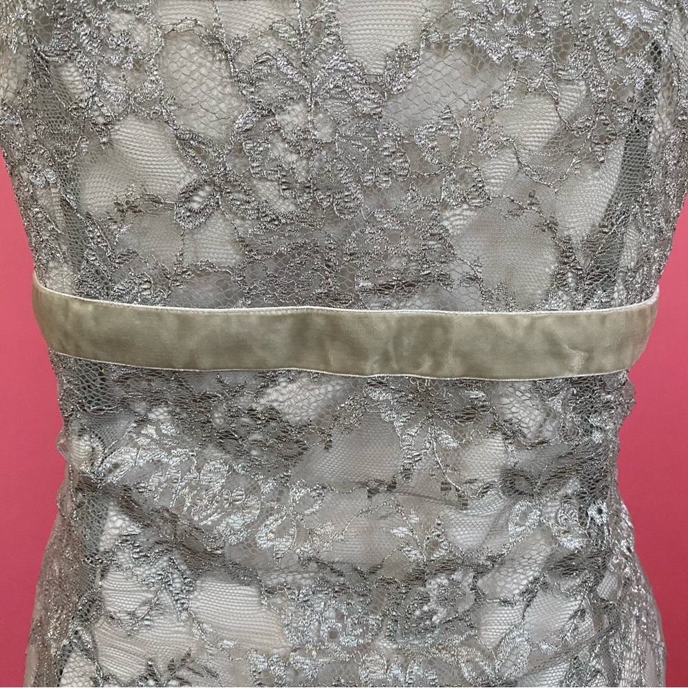 Y2K FairyCore WhimsiGoth Silver Metallic Lace Empire Waist Velvet Adorned Tank 8 - Picture 13 of 17